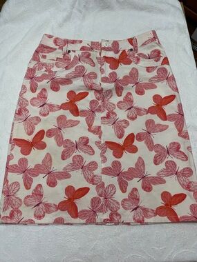 Liz Claiborne Butterfly Denim Skirt - Sz 4